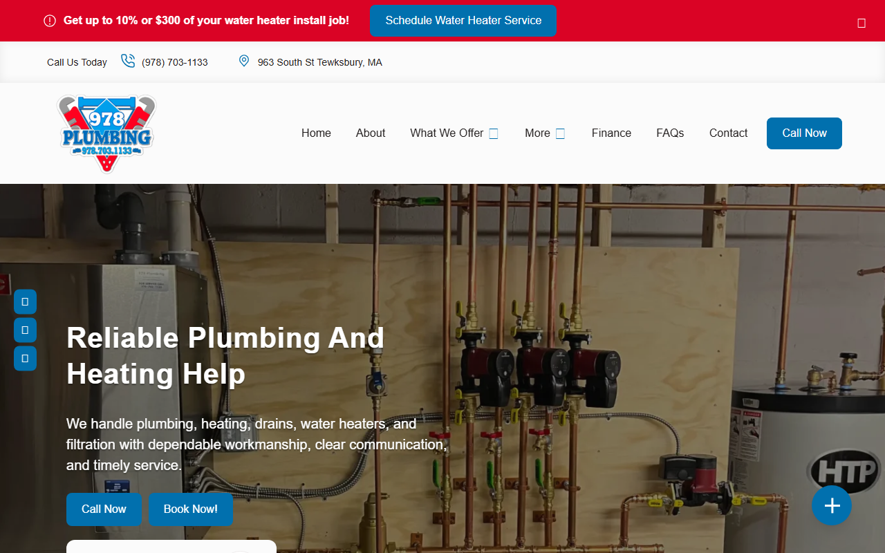 978plumbing.com screenshot