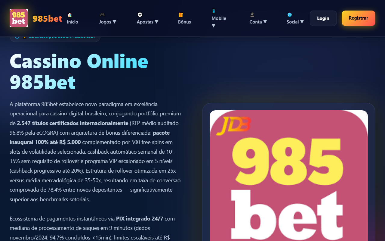 985betlogin.com screenshot