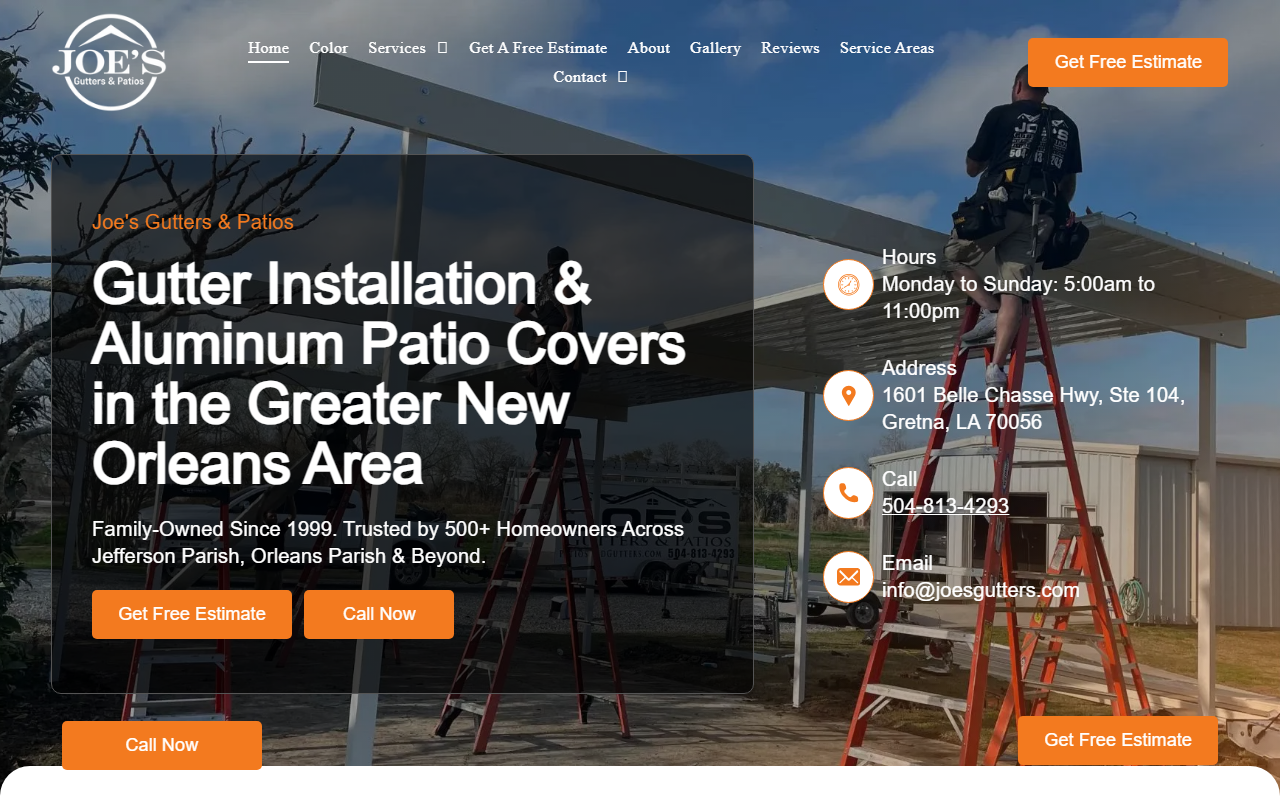 985gutters.com screenshot