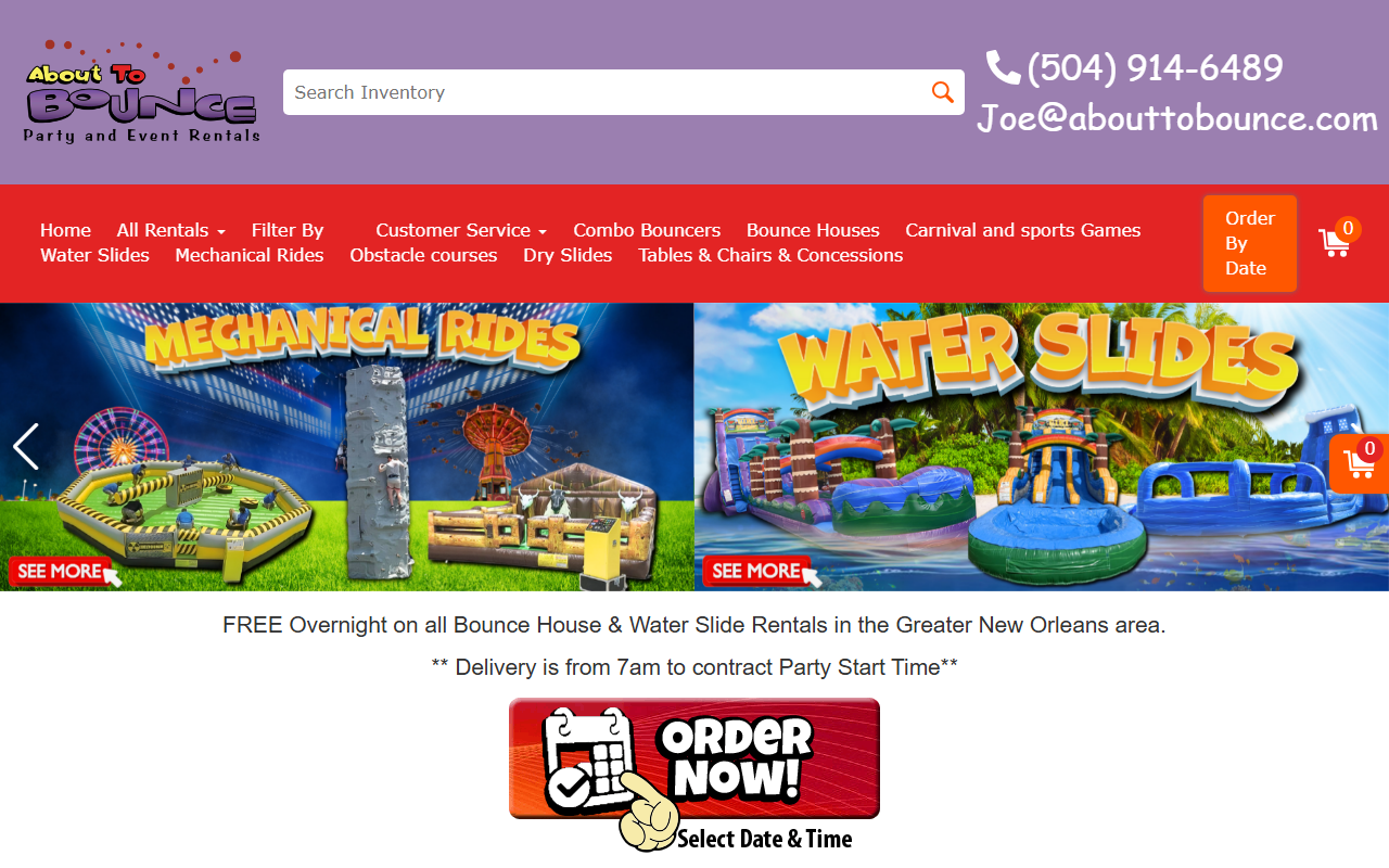 985inflatables.com screenshot